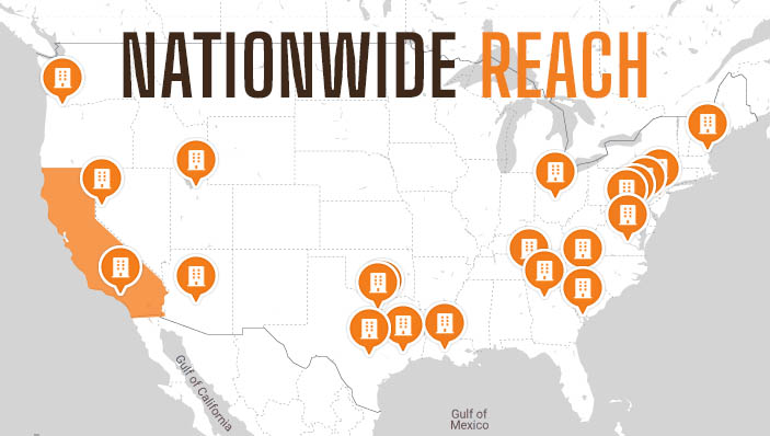 nationwide reach d Dunkel Bros. map